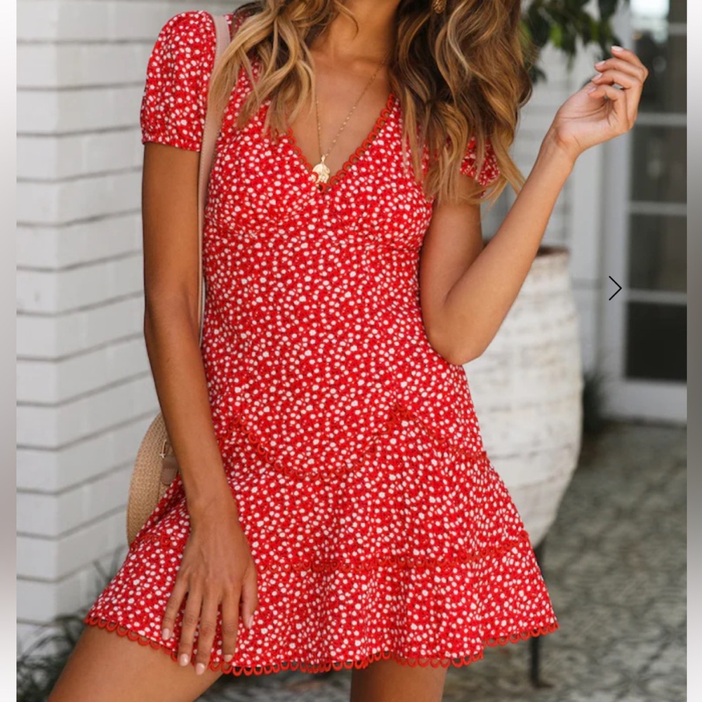 Hello Molly Red Floral Mini Dress